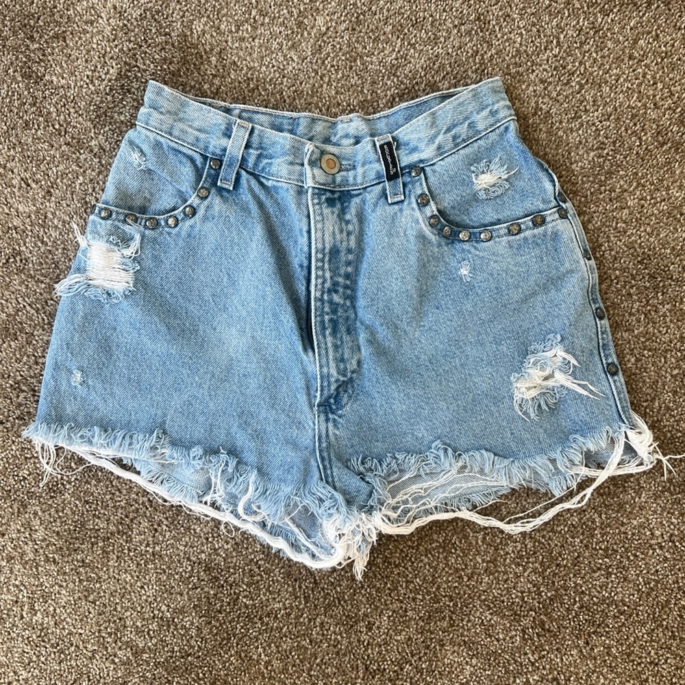 Rockies Blue Distressed Jean Shorts